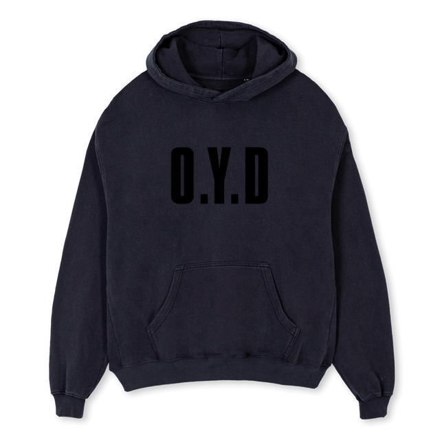 VINTBLACKOYDHOODIE Vintage Black Oversized Hoodie.