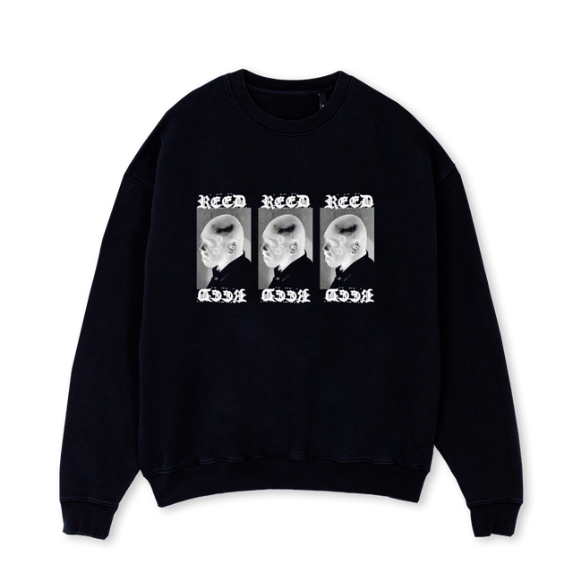 REED TGR SS Black Oversized Crewneck Sweater.