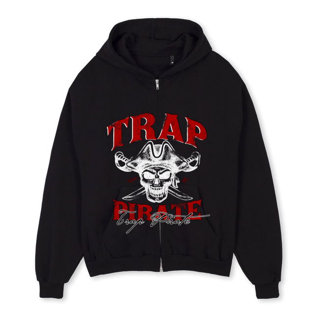 TAV Black Oversized Zipped Hoodie.