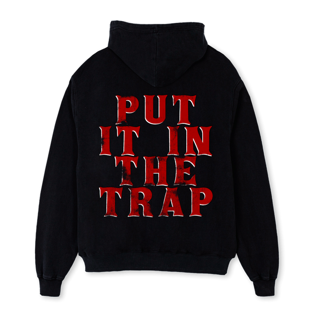 TAV Black Oversized Zipped Hoodie.