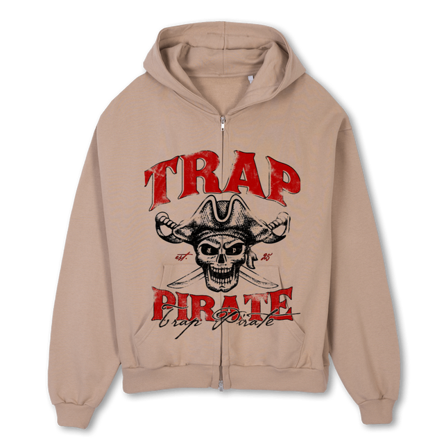 TRAVON Croissant Oversized Zipped Hoodie.