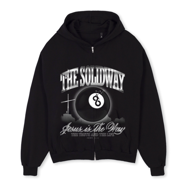 JBC Black Oversized Zipped Hoodie.