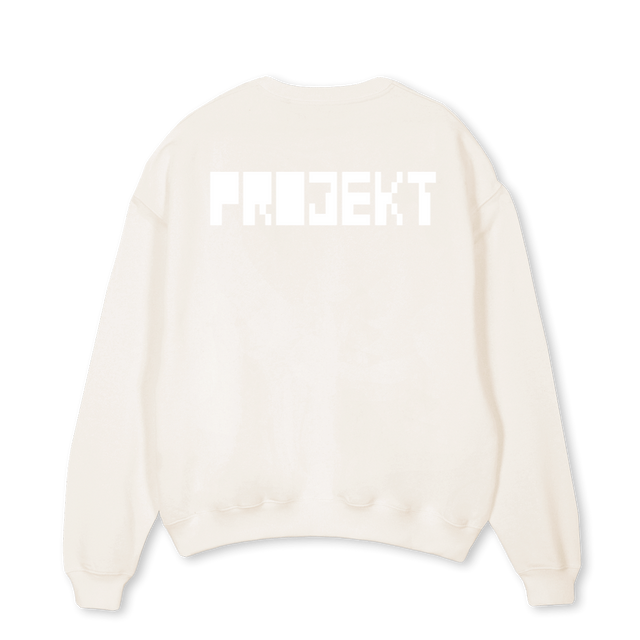 PROJEKT Vintage White Oversized Crewneck Sweater.