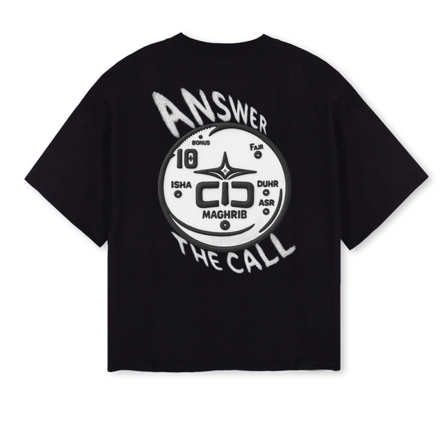 CTD CLOCK Black Oversized Boxy Tee.