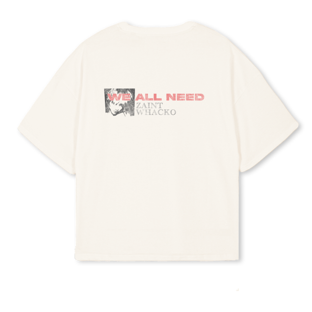 WE ALL NEED Vintage White Oversized Boxy Tee.