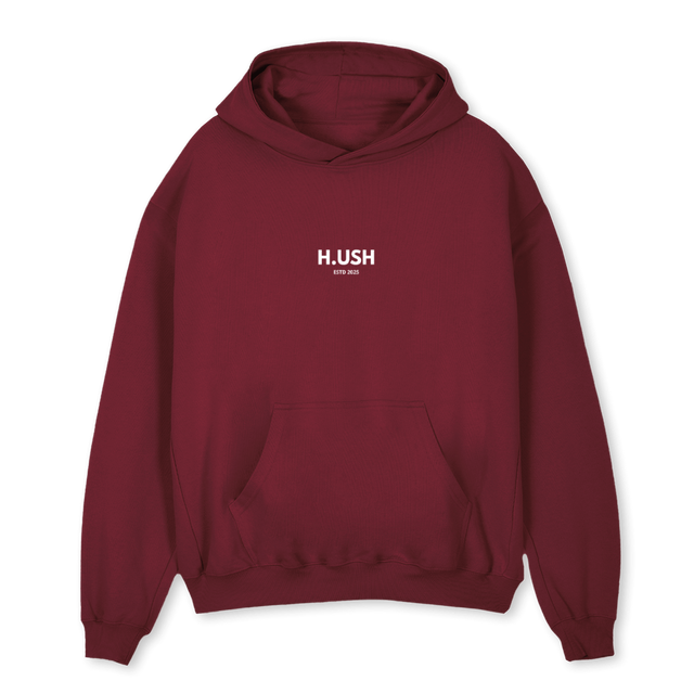 HU_HD Burgundy Oversized Hoodie.