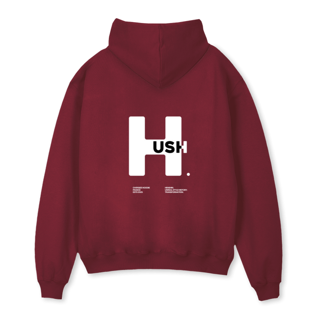 HU_HD Burgundy Oversized Hoodie.