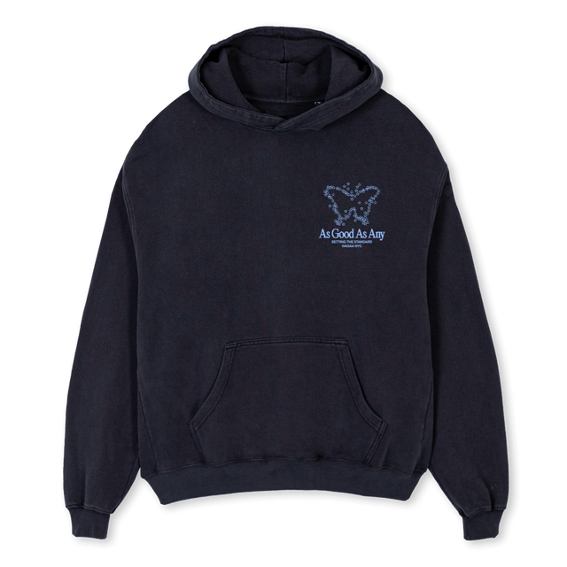 AGAACOSMICBUTTERFLY Vintage Black Oversized Hoodie.