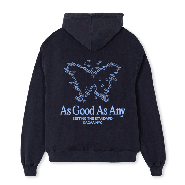 AGAACOSMICBUTTERFLY Vintage Black Oversized Hoodie.