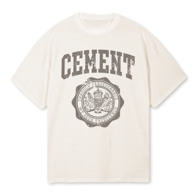 BADGES Vintage White Oversized Tee.