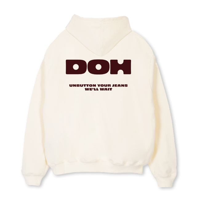 CHOC UNBUTTON  Cream Oversized Hoodie.