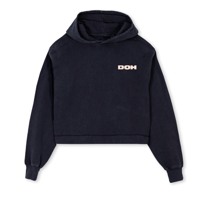 BAKE IT  Vintage Black Cropped Hoodie.