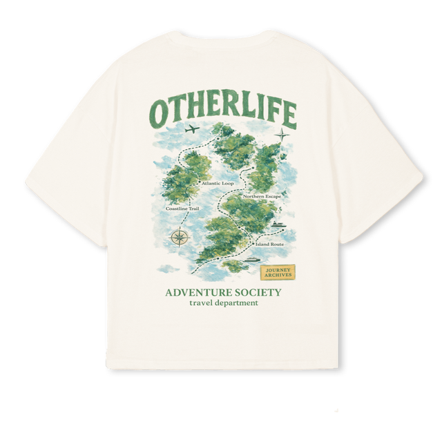 OTHERLIFE IDENTITY Vintage White Oversized Boxy Tee.