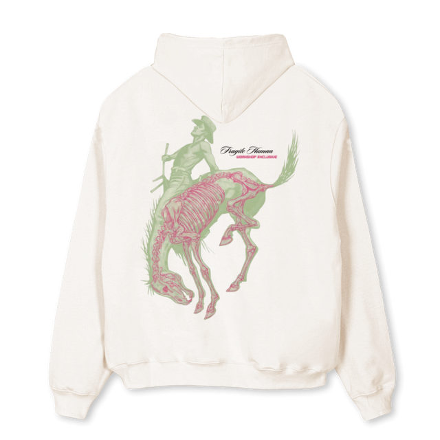 COWB HD Vintage White Oversized Hoodie.