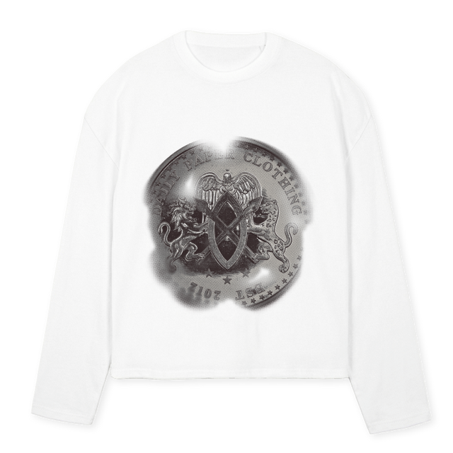 HERITAGE White Oversized Boxy LS Tee.