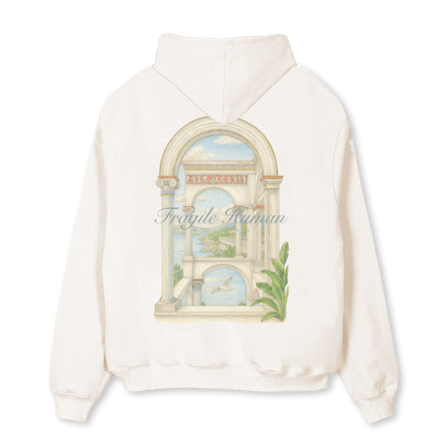 ARCADIA HD Vintage White Oversized Hoodie.