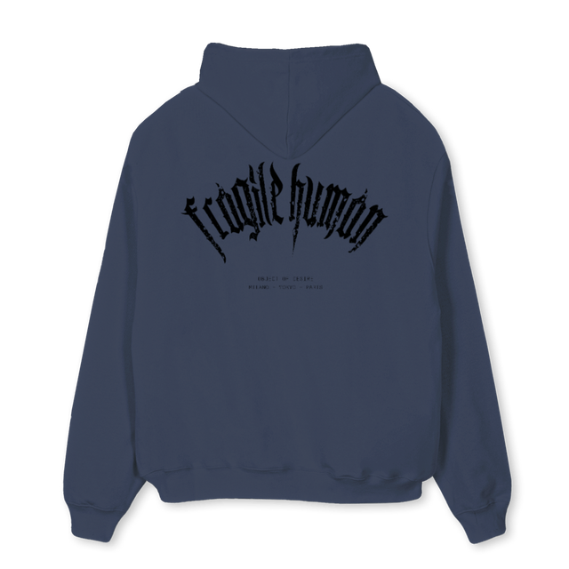 OLDLOG HD_NAVY Navy Blue Oversized Hoodie.