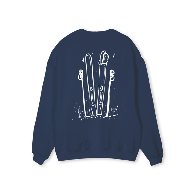 SKISANDCHAMPAGNE Navy Blue Regular Crewneck Sweater.