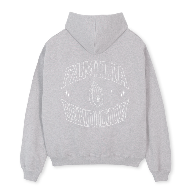 FAMILIABNDN  Light Grey Marl Oversized Hoodie.