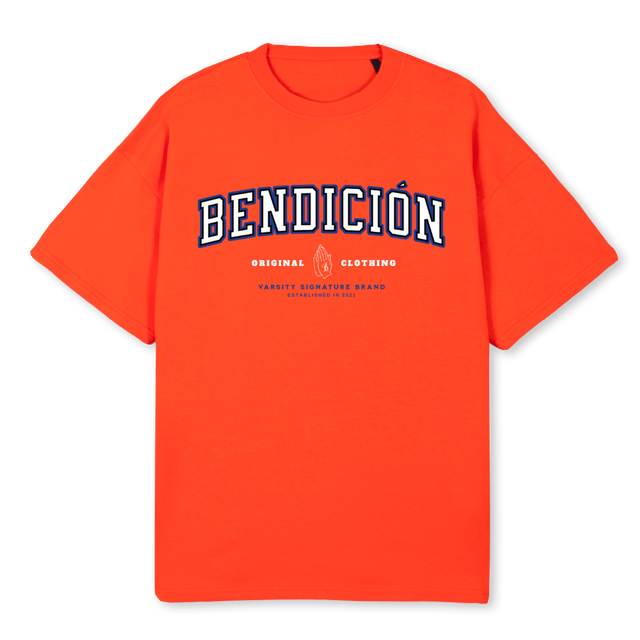 VARSITY HOT Hot Orange Oversized Tee.