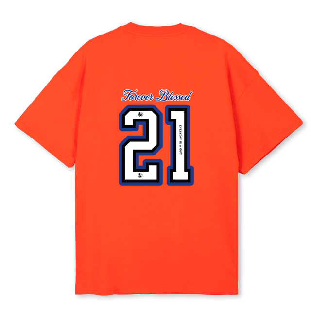 VARSITY HOT Hot Orange Oversized Tee.