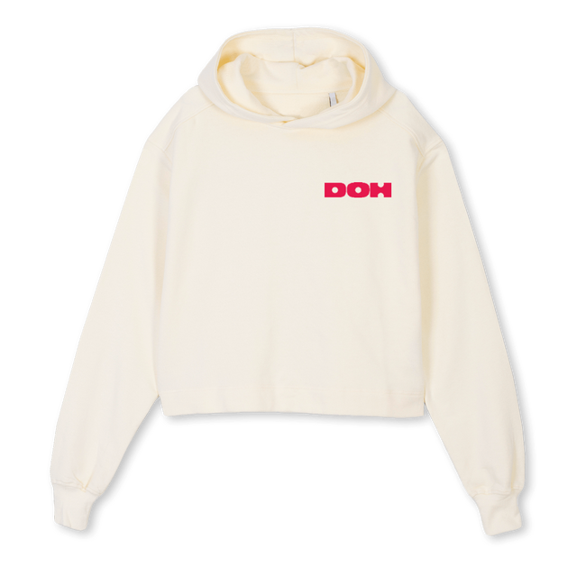BAKE IT PINKKK Cream Cropped Hoodie.