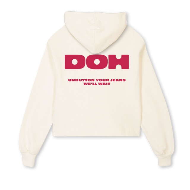 BAKE IT PINKKK Cream Cropped Hoodie.