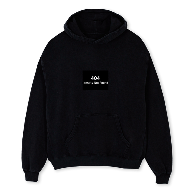 LUNARISIDENITY Black Oversized Hoodie.