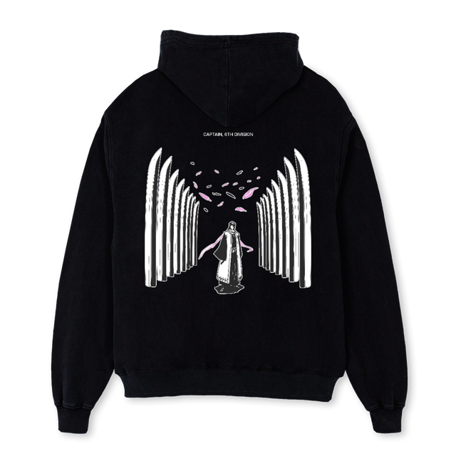 CAPTAIN SIXTH DIV Black Oversized Hoodie.