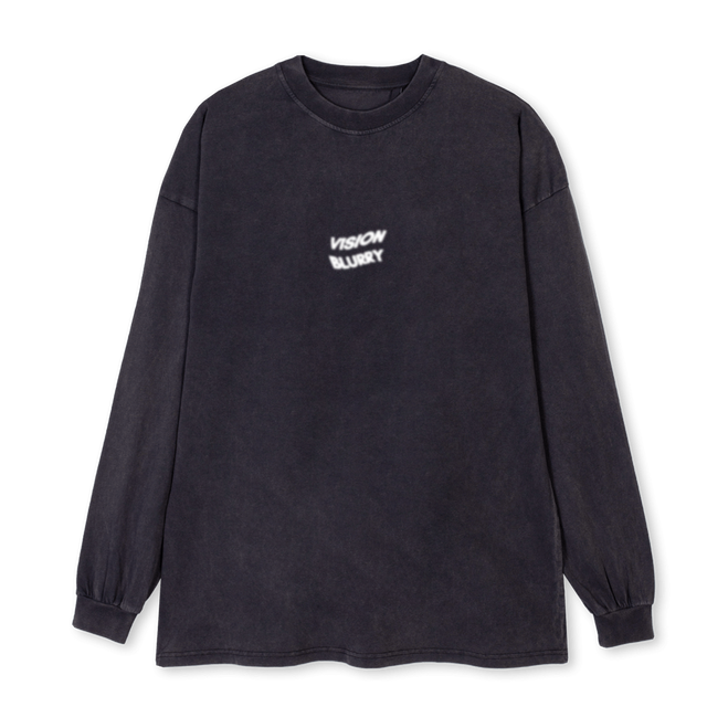 BLURRY  Vintage Black Oversized LS Tee.