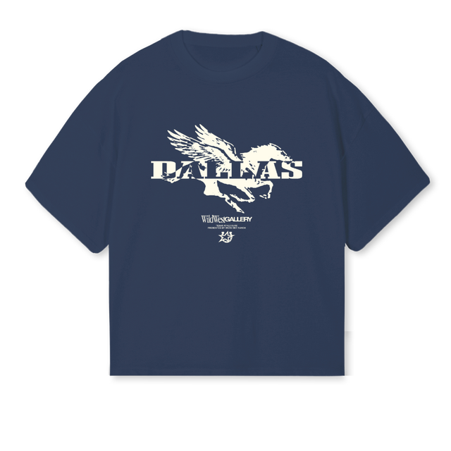 DALLASNAVY Navy Blue Oversized Boxy Tee.