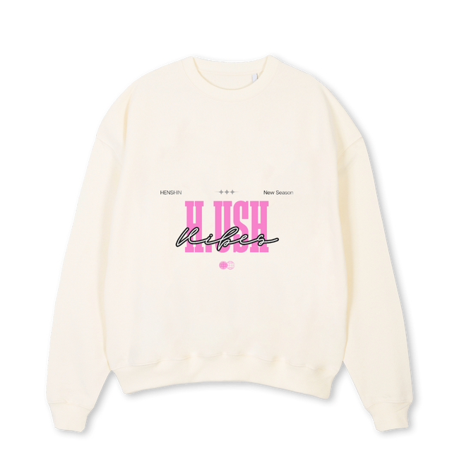 MIAM VICE_C Cream Oversized Crewneck Sweater.
