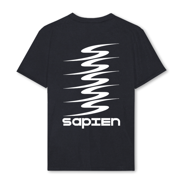 SAPIENTEE Vintage Black Regular Tee.