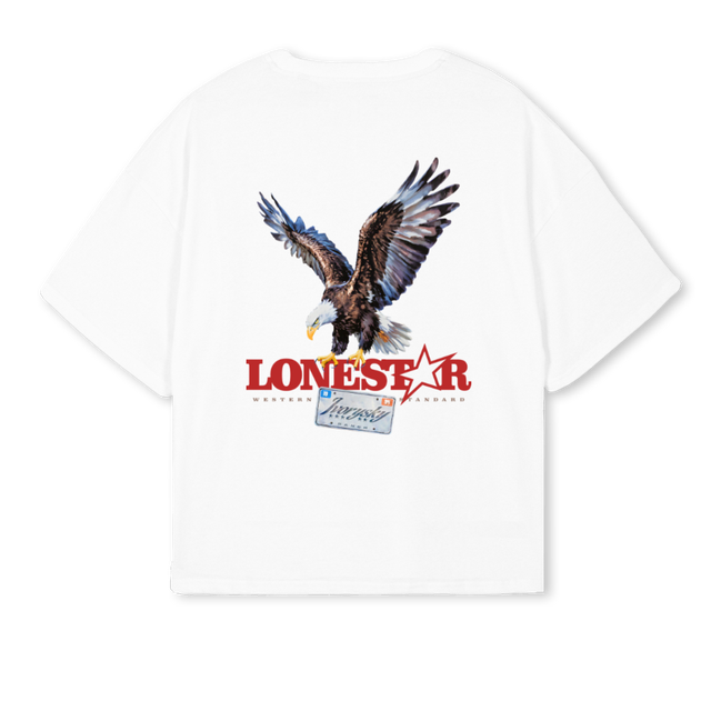 LONESTARWHITE White Oversized Boxy Tee.