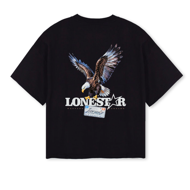 LONESTARBLACK Black Oversized Boxy Tee.