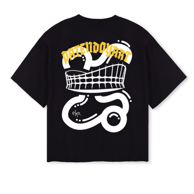 EKO PATEE Black Oversized Boxy Tee.