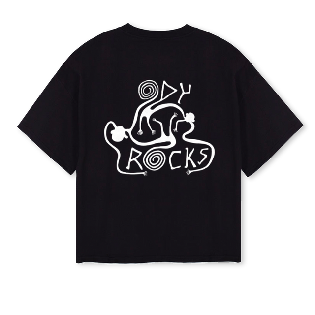 SCHWARZ Black Oversized Boxy Tee.