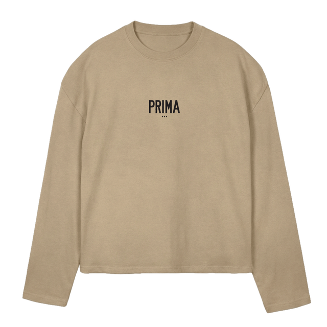 PRIMA FRONT CENTRE Vintage Dune Oversized Boxy LS Tee.