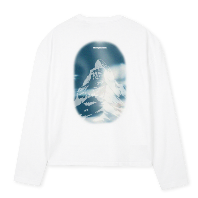 BERGMANNGRADIENT White Oversized Boxy LS Tee.