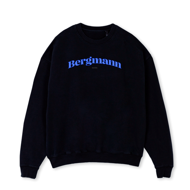 BERGMANNBLUE Black Oversized Crewneck Sweater.