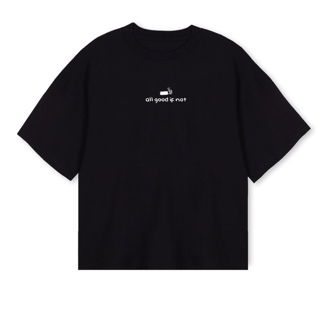 KP AGIN Black Oversized Boxy Tee.