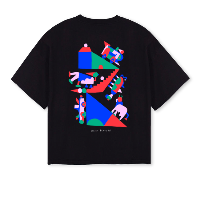POYA Black Oversized Boxy Tee.