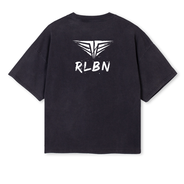 RLBN  Vintage Black Oversized Boxy Tee.