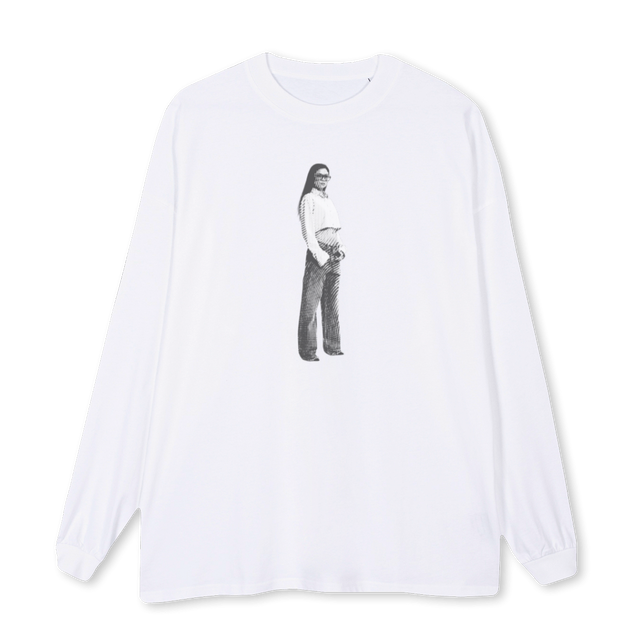 NAYLA White Oversized LS Tee.