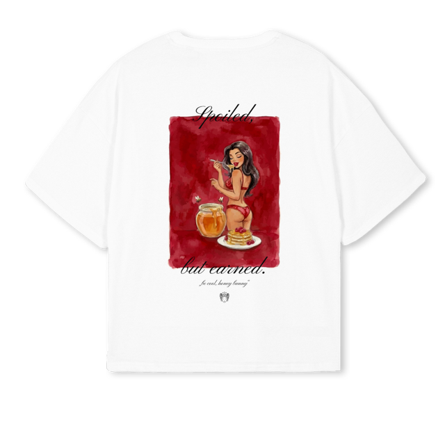 SPOILED White Oversized Boxy Tee.