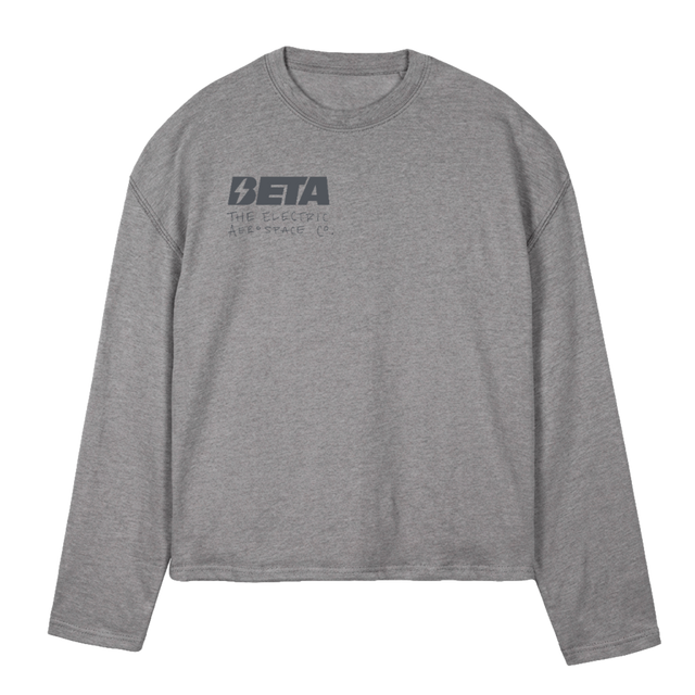 BETAMOTORDESIGN  Grey Marl Oversized Boxy LS Tee.