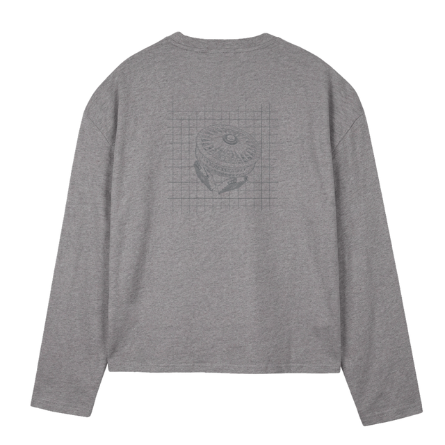 BETAMOTORDESIGN  Grey Marl Oversized Boxy LS Tee.