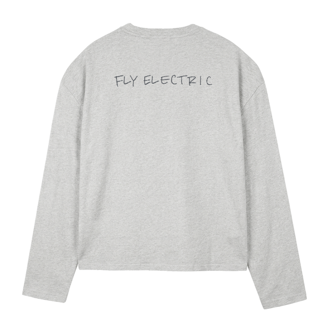 BETACHARLOTTEPLANE Light Grey Marl Oversized Boxy LS Tee.
