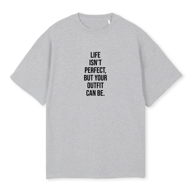 LIFEEEE Light Grey Marl Oversized Tee.