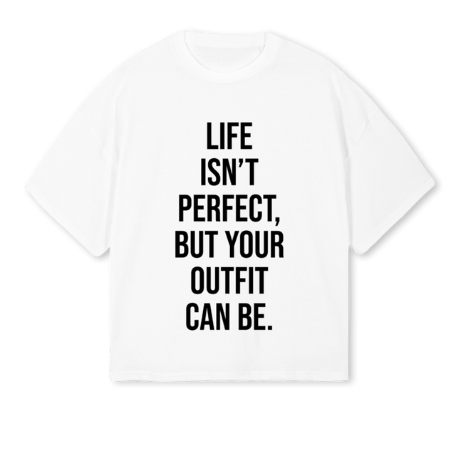 LIFEE White Oversized Boxy Tee.